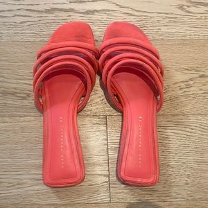 zara coral pink strappy sandal